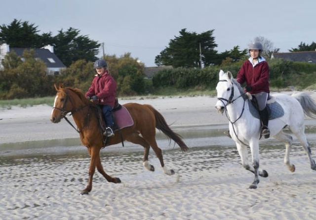 Pbaños a caballo en las playas de Finisterre 